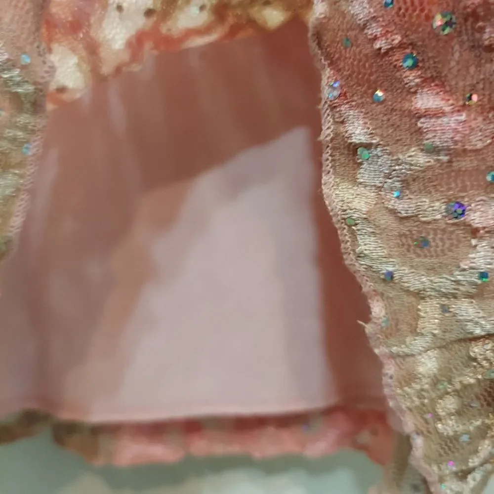 Sequin Sheer Sleeve Blouse